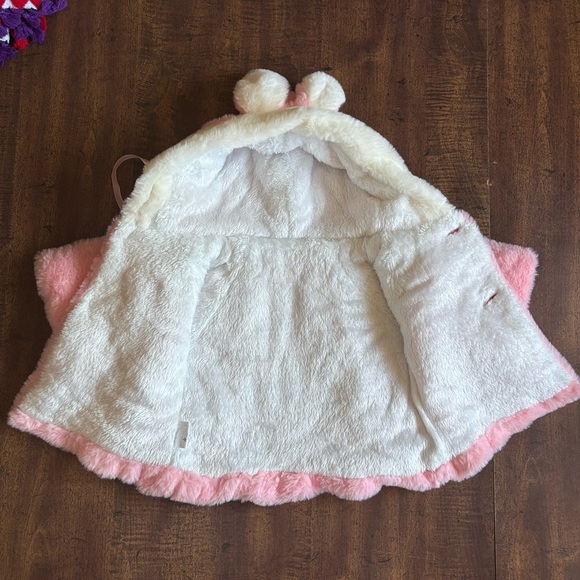 NWT PatPat 12-18 months Pink & White Bunny rabbit Coat Jacket - Picture 5 of 6